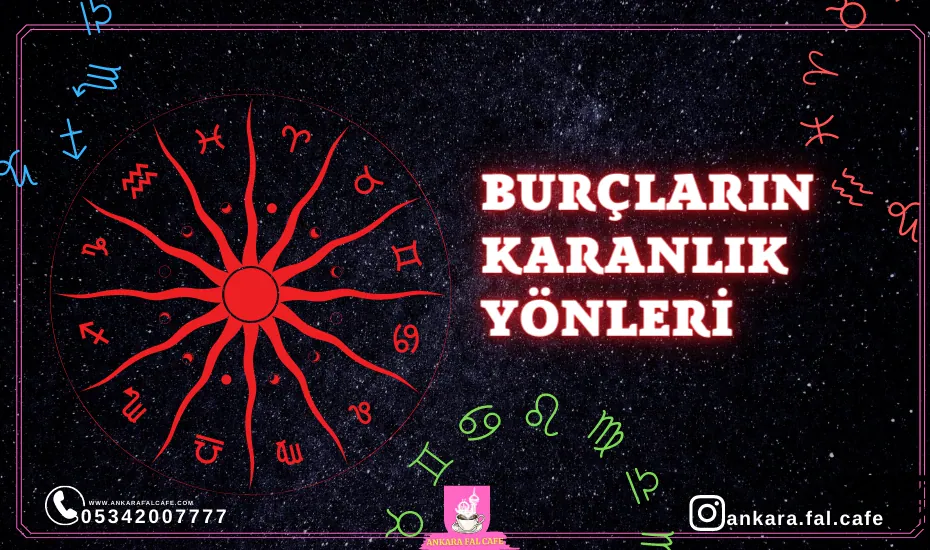 Burçların karanlık yönlerini anlatan astroloji görseli