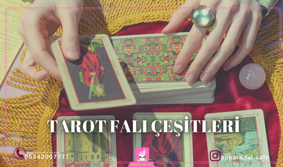 Tarot falı çeşitlerini ve destelerini gösteren görsel