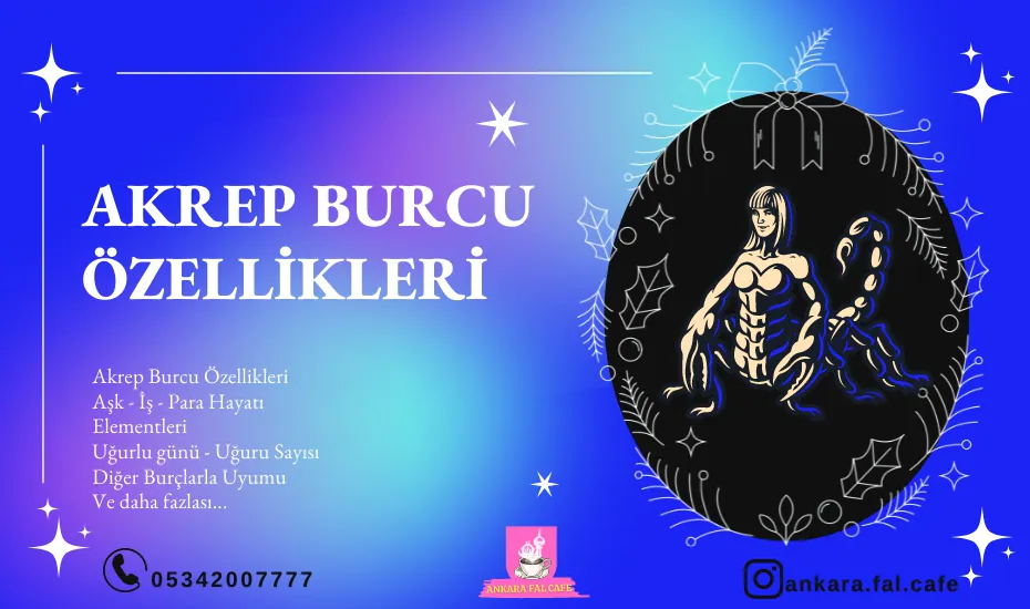 Akrep burcu özelliklerini anlatan astroloji görseli