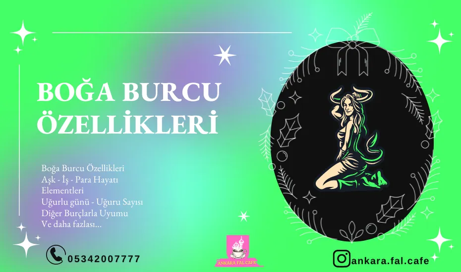 Boğa burcu özelliklerini anlatan astroloji görseli