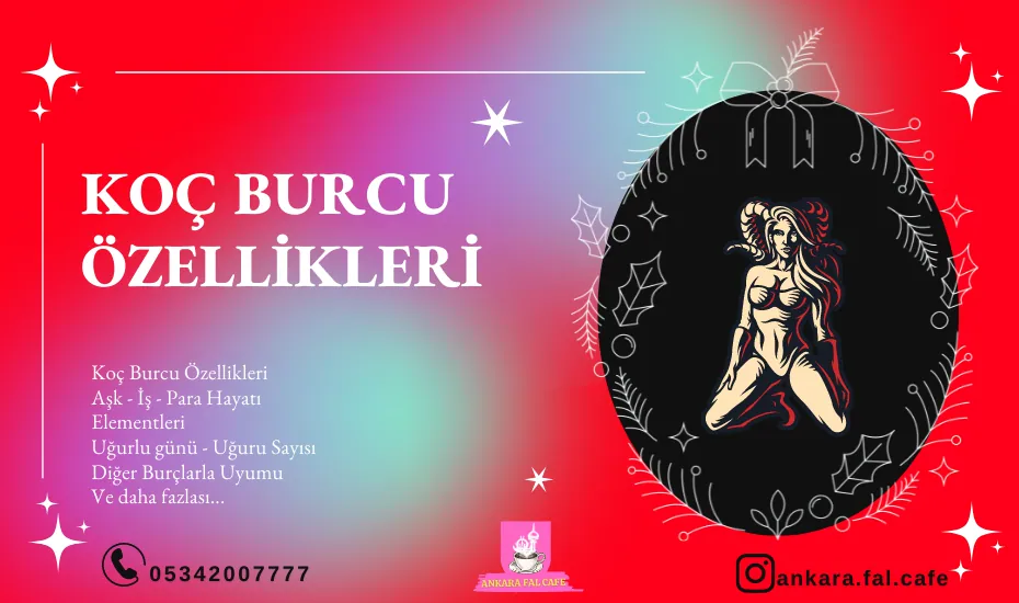 Koç burcu özelliklerini anlatan astroloji görseli