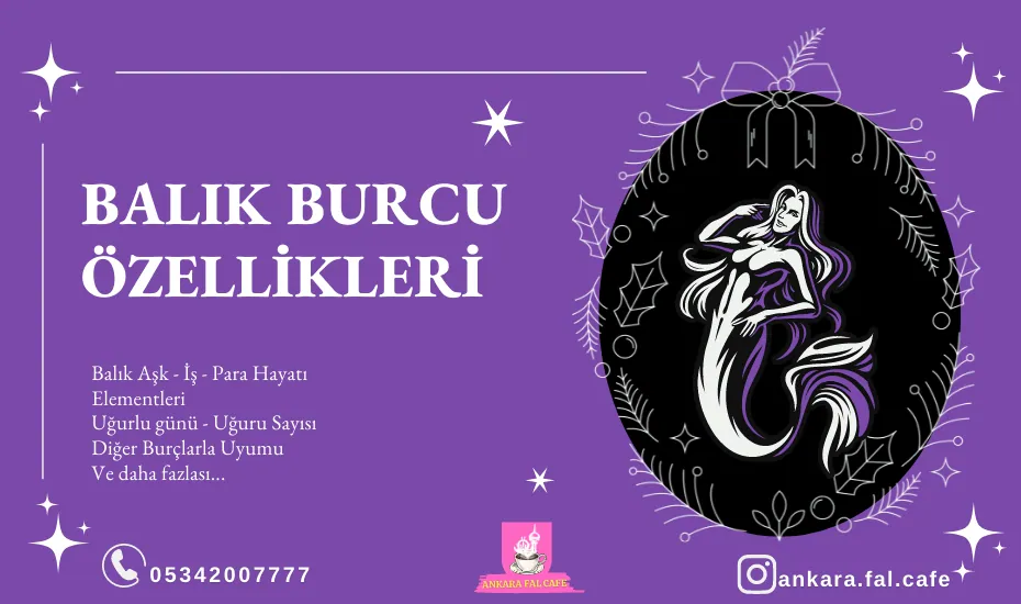 Balık burcu özelliklerini anlatan astroloji görseli
