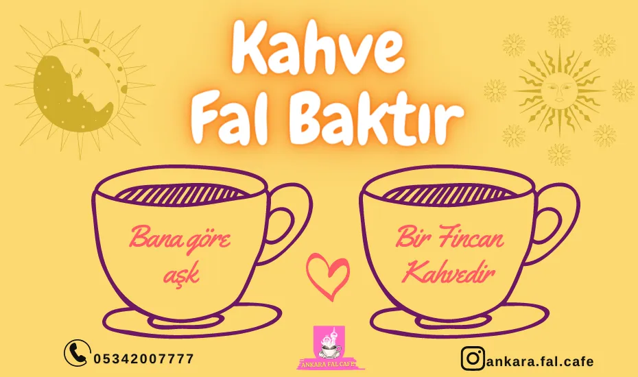 Kahve falı bakımının aşamalarını gösteren Ankara Fal Cafe görseli