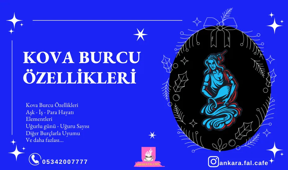 Kova burcu özelliklerini anlatan astroloji görseli