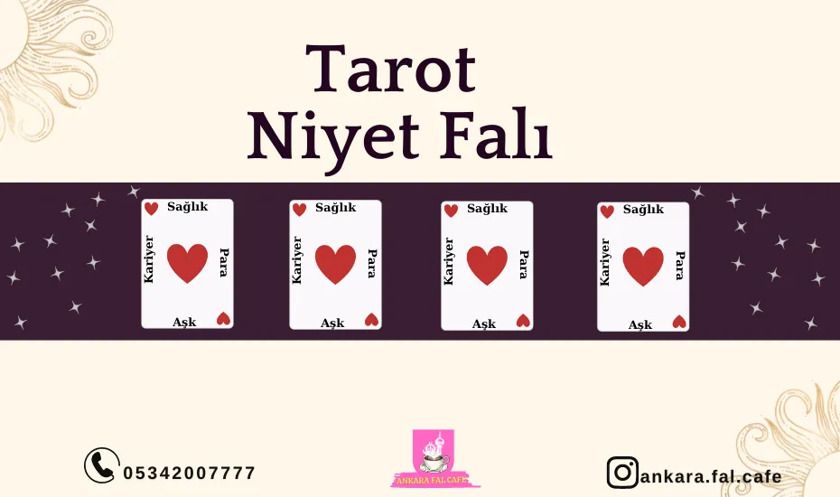 Niyet odaklı tarot açılımında kartların dizilişi